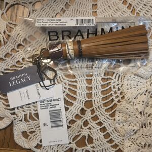 Brahmin Chocolate Tassel Bag Charm/Key Holder